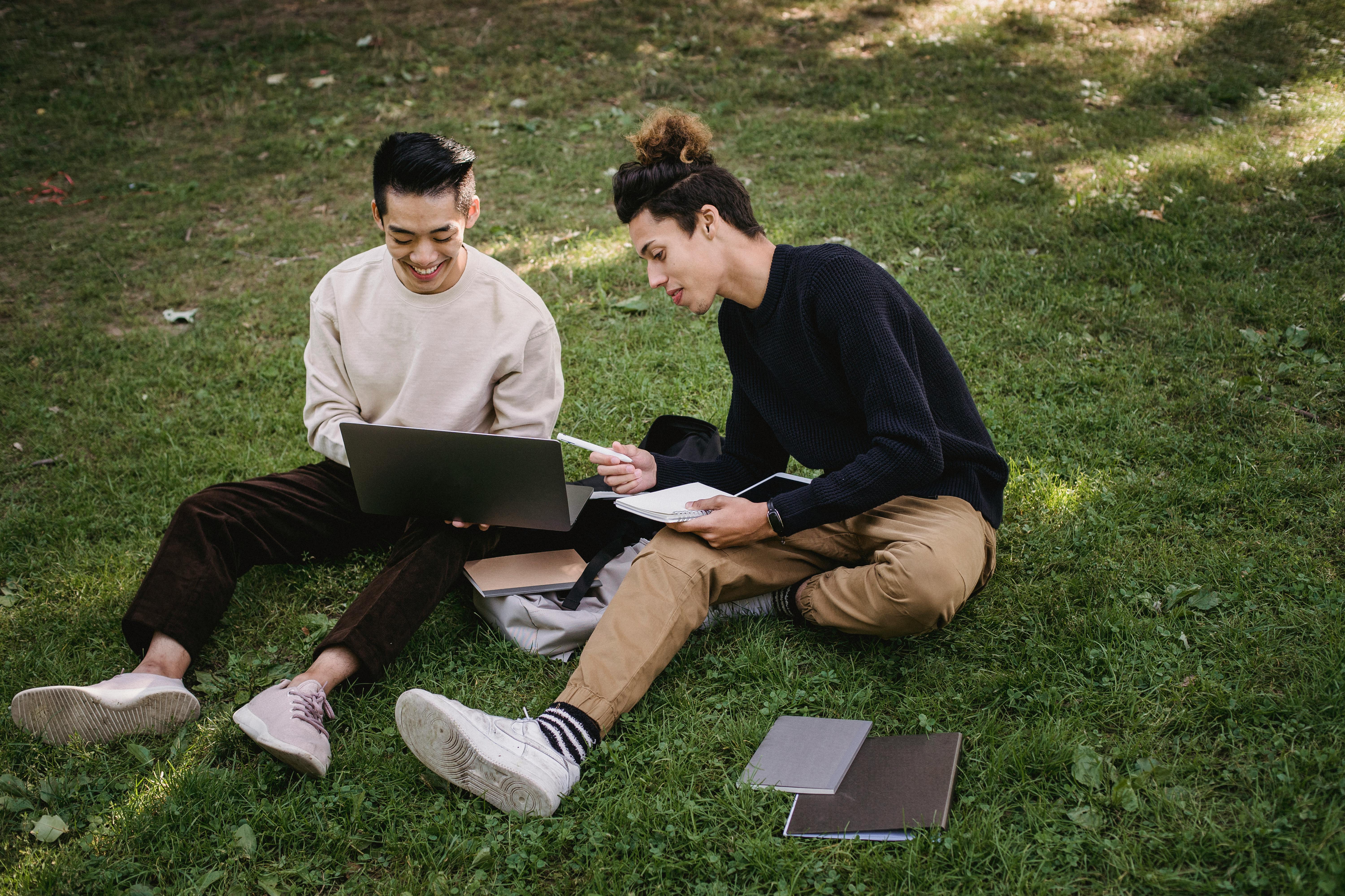 Students studying together